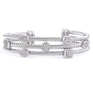 David Yurman Confetti Cuff Bracelet In Sterling Silver With Diamonds